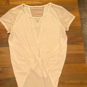 Lululemon White Mesh Tie Top